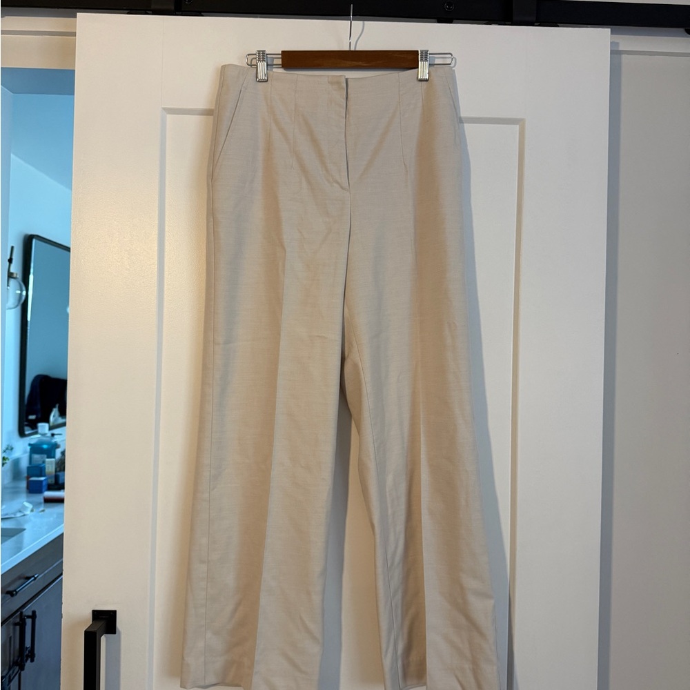 Zara Cream Wide-Leg Trousers